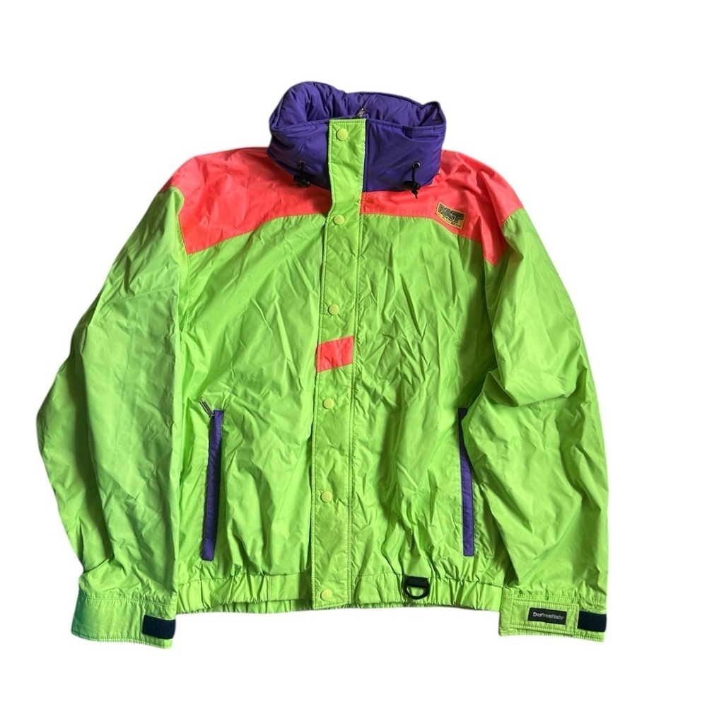 VTG ‘90s Nat Lacen Dermoflex Windbreaker Jacket w Hood Colourblock Size: M